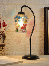 Multicolor Mosaic Glass Curvy Table lamp with Iron Base (EN24)